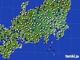 関東・甲信地方のアメダス実況(風向・風速)(2023年08月10日)