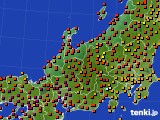 北陸地方のアメダス実況(気温)(2023年08月13日)