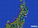 東北地方のアメダス実況(日照時間)(2023年08月14日)