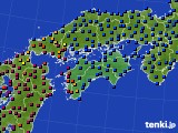 四国地方のアメダス実況(日照時間)(2023年08月14日)