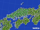 中国地方のアメダス実況(風向・風速)(2023年08月17日)