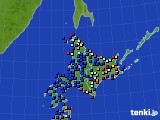 北海道地方のアメダス実況(日照時間)(2023年08月18日)