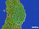 岩手県のアメダス実況(気温)(2023年08月20日)