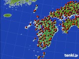 九州地方のアメダス実況(気温)(2023年08月21日)
