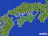 2023年08月23日の四国地方のアメダス(風向・風速)