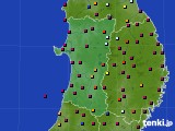 秋田県のアメダス実況(日照時間)(2023年08月24日)