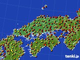 中国地方のアメダス実況(気温)(2023年08月25日)