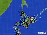 北海道地方のアメダス実況(日照時間)(2023年08月27日)