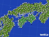 2023年08月30日の四国地方のアメダス(風向・風速)