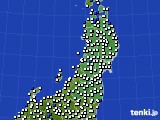 2023年09月05日の東北地方のアメダス(風向・風速)