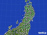 東北地方のアメダス実況(風向・風速)(2023年09月16日)