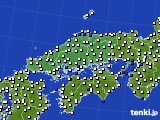 中国地方のアメダス実況(風向・風速)(2023年09月19日)