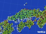 2023年09月25日の中国地方のアメダス(日照時間)