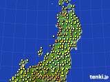 東北地方のアメダス実況(気温)(2023年09月27日)