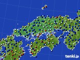 2023年10月01日の中国地方のアメダス(日照時間)