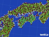 四国地方のアメダス実況(日照時間)(2023年10月02日)