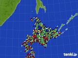 北海道地方のアメダス実況(日照時間)(2023年10月03日)