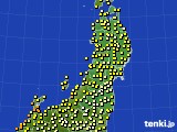 東北地方のアメダス実況(気温)(2023年10月04日)