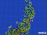 2023年10月05日の東北地方のアメダス(日照時間)