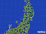 東北地方のアメダス実況(風向・風速)(2023年10月06日)