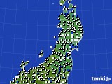 東北地方のアメダス実況(風向・風速)(2023年10月07日)