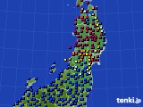 2023年10月08日の東北地方のアメダス(日照時間)