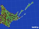 2023年10月08日の道東のアメダス(日照時間)