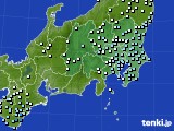 関東・甲信地方のアメダス実況(降水量)(2023年10月09日)