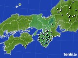 近畿地方のアメダス実況(降水量)(2023年10月09日)