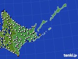 2023年10月10日の道東のアメダス(風向・風速)