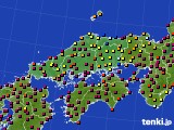 2023年10月11日の中国地方のアメダス(日照時間)
