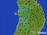 2023年10月11日の秋田県のアメダス(日照時間)