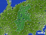 2023年10月11日の長野県のアメダス(風向・風速)