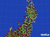2023年10月12日の東北地方のアメダス(日照時間)