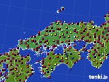 2023年10月12日の中国地方のアメダス(日照時間)