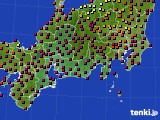 2023年10月13日の東海地方のアメダス(日照時間)