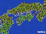 2023年10月13日の四国地方のアメダス(日照時間)