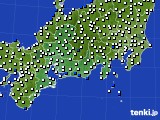東海地方のアメダス実況(風向・風速)(2023年10月16日)