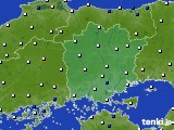 岡山県のアメダス実況(風向・風速)(2023年10月16日)