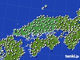 中国地方のアメダス実況(風向・風速)(2023年10月17日)