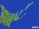 2023年10月17日の道東のアメダス(風向・風速)