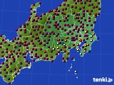 関東・甲信地方のアメダス実況(日照時間)(2023年10月18日)
