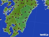 宮崎県のアメダス実況(日照時間)(2023年10月18日)
