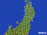 東北地方のアメダス実況(気温)(2023年10月18日)
