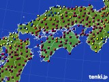 四国地方のアメダス実況(日照時間)(2023年10月19日)