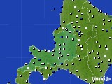 道央のアメダス実況(風向・風速)(2023年10月19日)