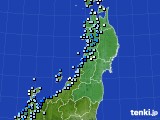 東北地方のアメダス実況(降水量)(2023年10月20日)
