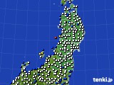東北地方のアメダス実況(風向・風速)(2023年10月20日)