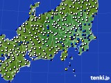 関東・甲信地方のアメダス実況(風向・風速)(2023年10月20日)