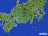 東海地方のアメダス実況(風向・風速)(2023年10月20日)